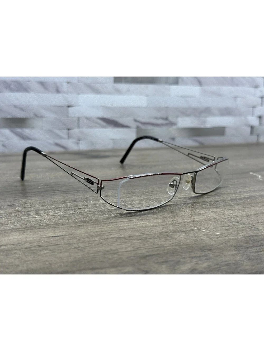RARE Casanova Designer Eyeglasses Italy LC-58 C-02 Red Silver Frames Only 51[]18